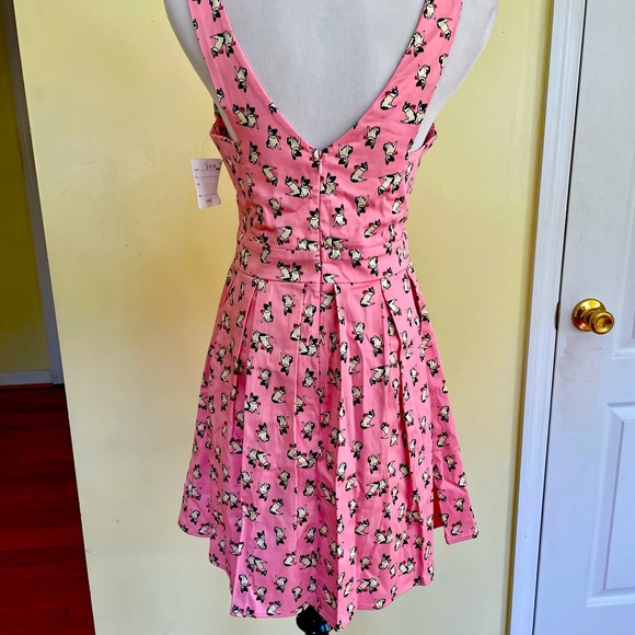 NWT ModCloth Ixia French Bulldog Print Dress - Picture 3 of 8